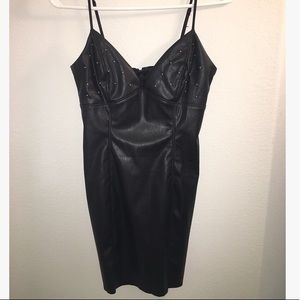 Faux Leather Mini Dress